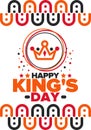 Kingâs Day in Netherlands. Koningsdag in Dutch. Celebrate birthday of His Majesty King