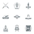 Kingship logo set, simple style Royalty Free Stock Photo