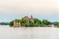 View at Boldt Castle and Power house on Heart Island on US territory of Thousand Islands Royalty Free Stock Photo