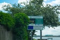 Street sign directing to Hessle foreshore at the Humber Bridge in Kingston upon