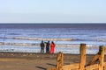 Kingston upon Hull/England - January 9, 2011: Sea fisherman at sunset near Kingston upon Hull