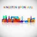 Kingston Upon Hull skyline silhouette in colorful geometric style.