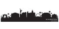 Kingston Jamaica city skyline vector silhouette