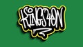 Kingston Jamaica Hand Lettering Graffiti Tag Style Sticker Design.