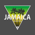 Kingston jamaica paradise sunset palm tree distressed poster beach apparel