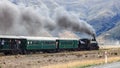 View of the Kingston Flyer steam train in Kingston New Zealand on