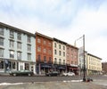 Kingston, NY / United States - Dec. 15, 2019: Landscape view of the RondoutÃ¢â¬âWest Strand Historic District