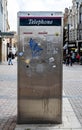 Back Of A Vandalised Public Telephone Call Box