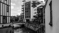 Black and White Image Luxury Riverside Apartments Or Flats