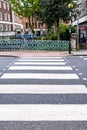 Pedestrian Or Zebra Road Crossing Painted On The Road With No People