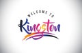 Kingston Welcome To Message in Purple Vibrant Modern Colors.