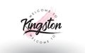 Kingston Welcome to Text with Watercolor Pink Brush Stroke