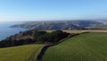 Kingswear, Devon, England: DRONE AERIAL VIEW: Looking towards the mouth of the River Dart and the coastline (Photo 3) Royalty Free Stock Photo