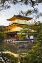 Kinkakuji in autumn season, famous Golden Pavilion at Kyoto, Japan