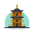 Kinkakuji Temple is Tourism Place in Japan Asia Concept Vector Illustration