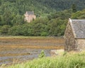 Kinlochaline Castle & The Boat House At The Head Of Loch Aline, Scotland. Royalty Free Stock Photo