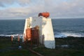 Kinnairid Head Castle and the Fog horn in Fraserburgh Harbour,Aberdeenshire, Scotland, UK. Royalty Free Stock Photo