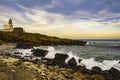 Kinnairid Head Castle and the Wine Tower, in Fraserburgh Harbour,Aberdeenshire, Scotland, UK.