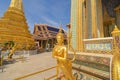 Kinnaree statue at Golden pagoda at Temple of the Emerald Buddha in Bangkok, Thailand. Wat Phra Kaew and Grand palace in old town Royalty Free Stock Photo