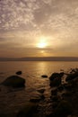 Kinneret lake in Tiberias at sunrise