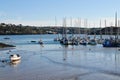 Kinsale harbor harbour port ship sail marine tides low tide boat sea coast bay atlantic dock Royalty Free Stock Photo