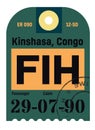 Kinshasa airport luggage tag