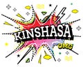 Kinshasa Comic Text in Pop Art Style Isolated on White Background