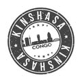 Kinshasa Congo Africa Round Stamp Icon Skyline City Badge.