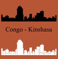 Kinshasa, Congo city silhouette