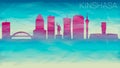 Kinshasa Congo Skyline City Silhouette Vector. Broken Glass Abstract Geometric Dynamic Textured. Banner Background. Colorful Shape