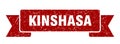 Kinshasa ribbon banner. Kinshasa grunge band sign.