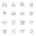 Kinship affinity line icons collection. Family, Relation, Bond, Connection, Unity, Bloodline, Lineage vector and linear