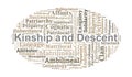 Kinship and Descent Word Cloud. Core Concepts of Social Organization and Family Structures Royalty Free Stock Photo
