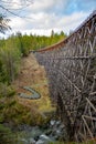 Kinsol Trestle wooden abandoned railroad bridge in Vancouver Isl Royalty Free Stock Photo