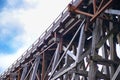 Kinsol Trestle wooden railroad bridge in Vancouver Island Royalty Free Stock Photo