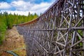 Kinsol Trestle wooden railroad bridge in Vancouver Island Royalty Free Stock Photo