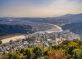 Kintai-Kyo Bridge cross over Nishiki River and Kikko Park Yamaguchi Prefecture Historical Landmark Japan