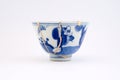 Kintsugi antique Japanese cup restored with gold.