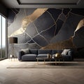 Kintsugi-style luxury home intore design , Kintsugi-style interiors, high-end design, opulent living