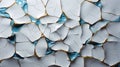 Kintsugi texture background: white cracked ceramic with gold and blue Royalty Free Stock Photo