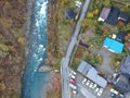 Kinugawa river and small town in Nikko Prefecture Royalty Free Stock Photo