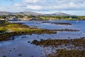 Kinvarra bay with village and boats