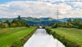 Kinzig river and Black Forest mountains Royalty Free Stock Photo