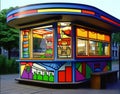 Kiosk artistic colorful modern