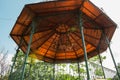 Kiosk, small construction of circular shape and conical roof Royalty Free Stock Photo