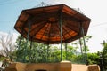 Kiosk, small construction of circular shape and conical roof Royalty Free Stock Photo