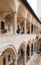 Part of courtyard with columns inside the church of San Francesco of Assisi