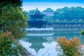 Kiosks and bridges-Nanchang Mei Lake Scenic Area Royalty Free Stock Photo