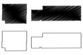 Kiowa and Logan County, Colorado U.S. county, United States of America,USA, U.S., US map vector illustration, scribble sketch