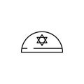 Kippah icon. Element of judaism for mobile concept and web apps iicon. Thin line icon for website design and development, app